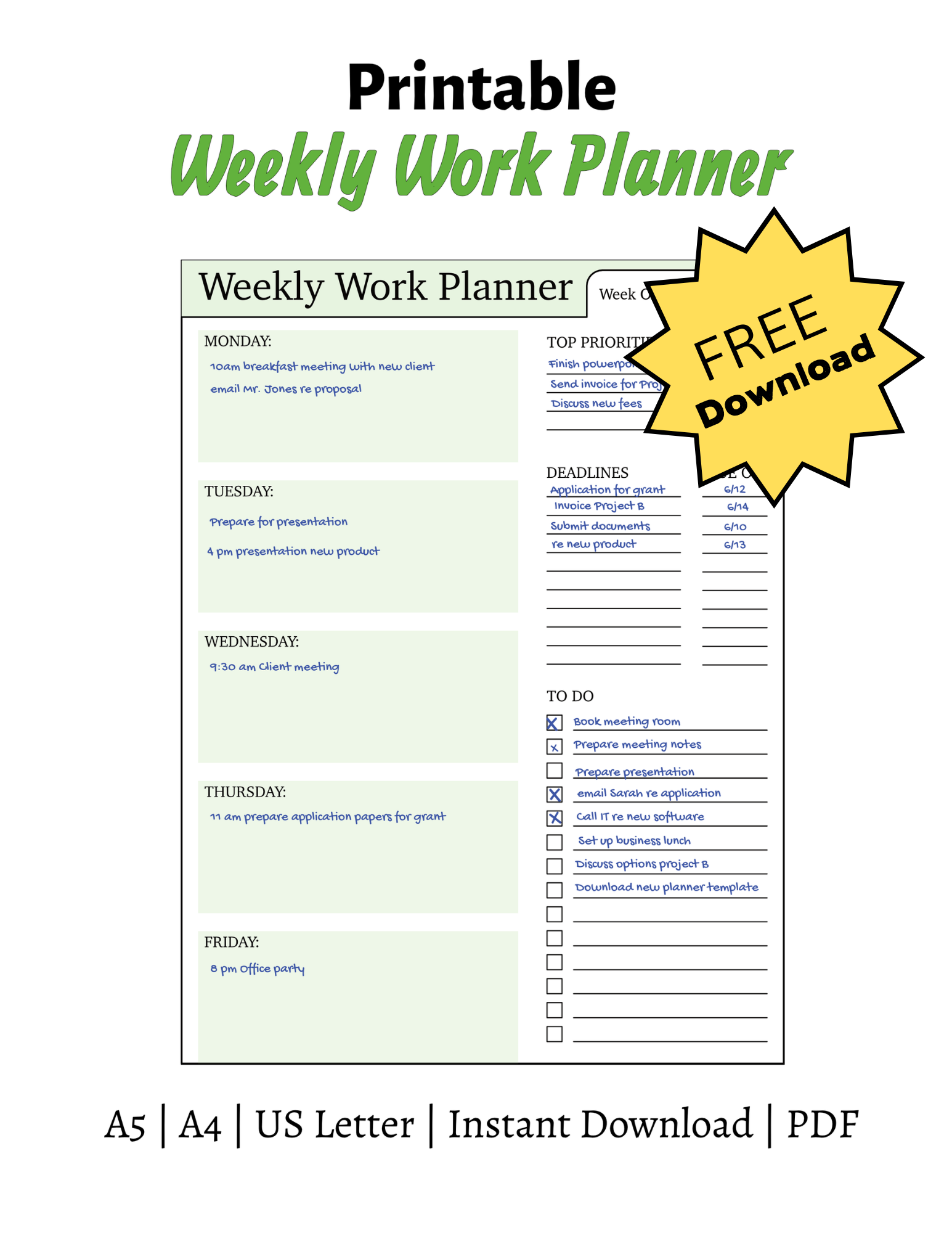 What Is a Weekly Work Plan